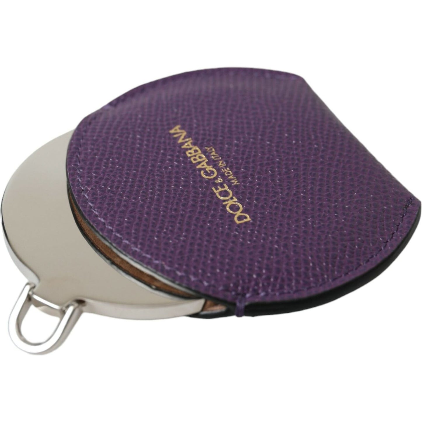 Dolce & Gabbana Elegant Purple Leather Mirror Holder Dolce & Gabbana