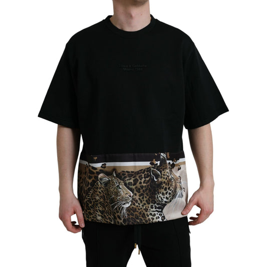 Dolce & Gabbana Elegant Leopard Print Crew Neck Tee Dolce & Gabbana