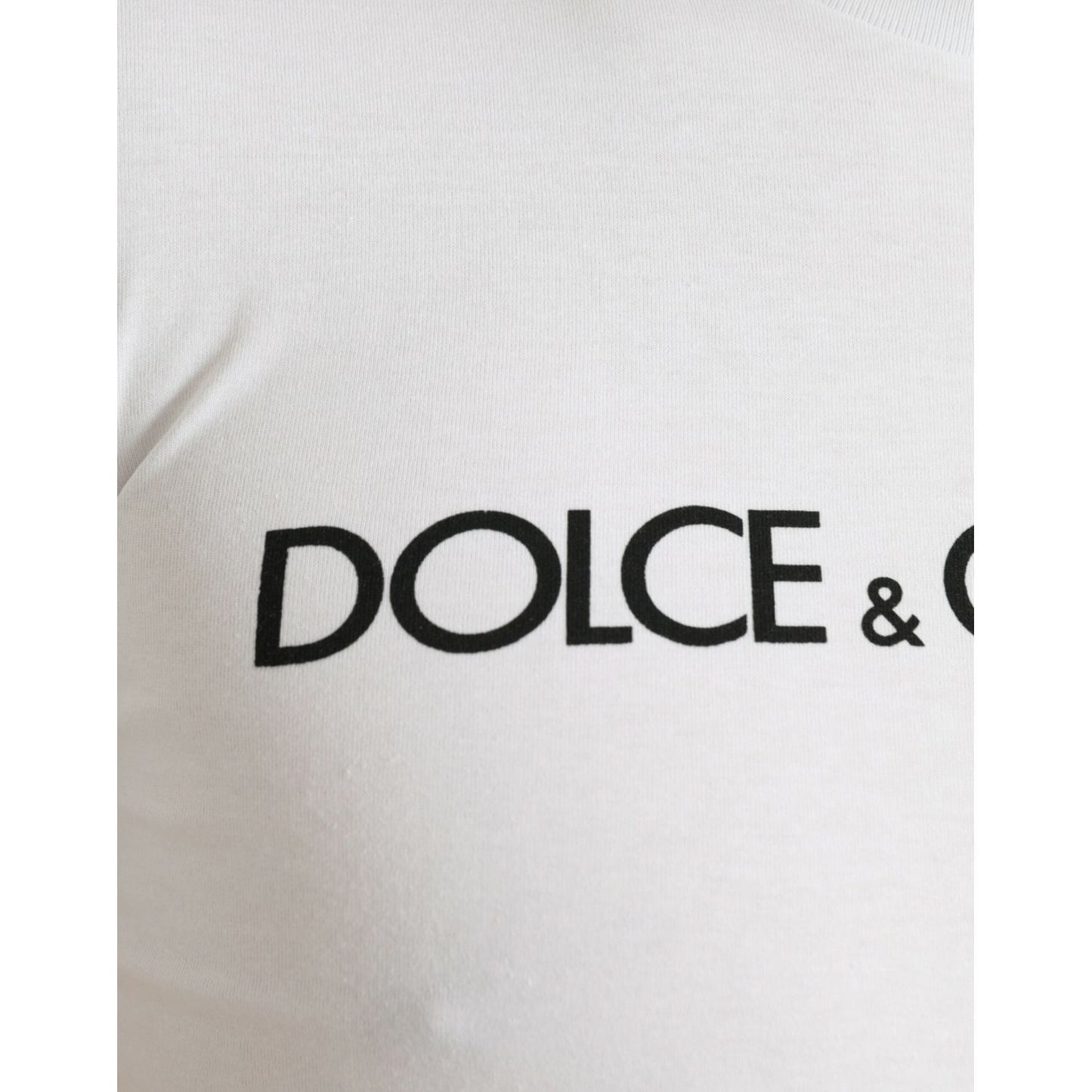 Dolce & Gabbana Elegant White Logo Crewneck Tee Dolce & Gabbana