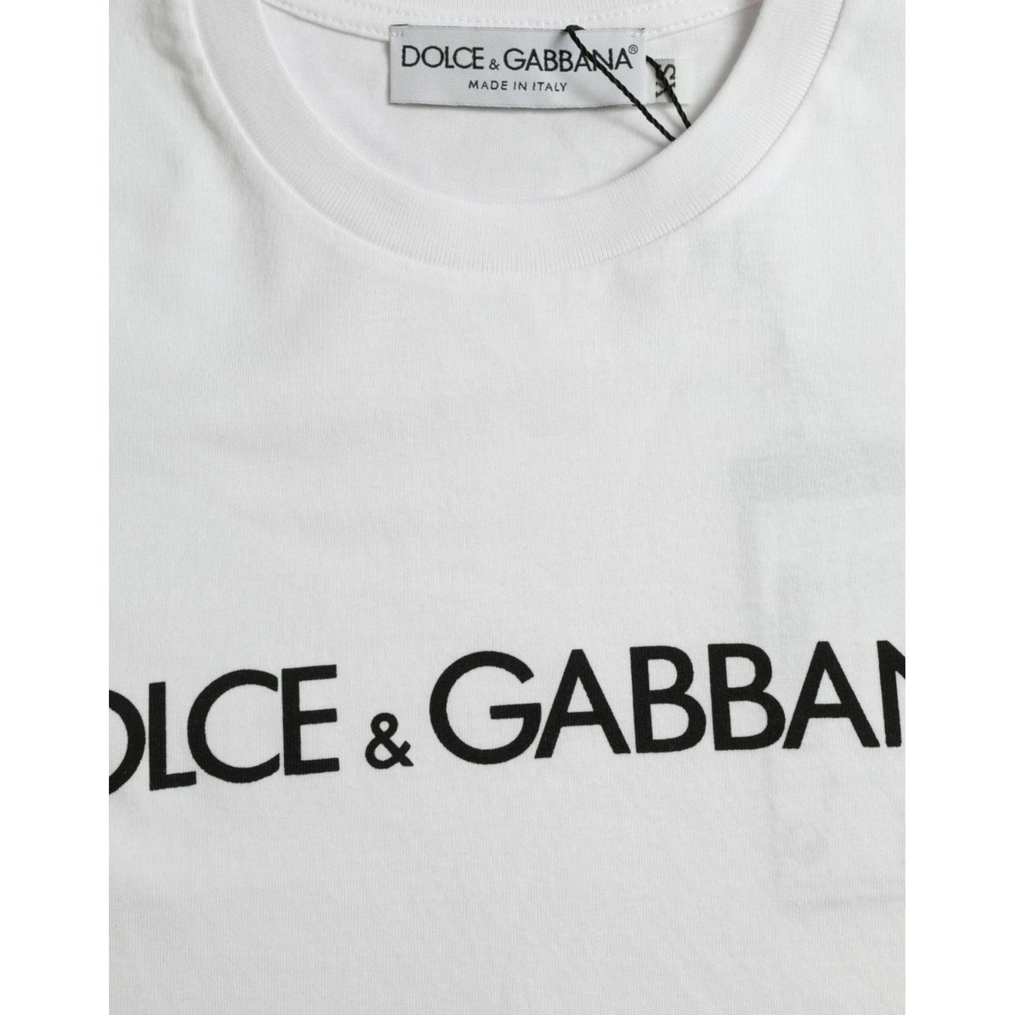 Dolce & Gabbana Elegant White Logo Crewneck Tee Dolce & Gabbana