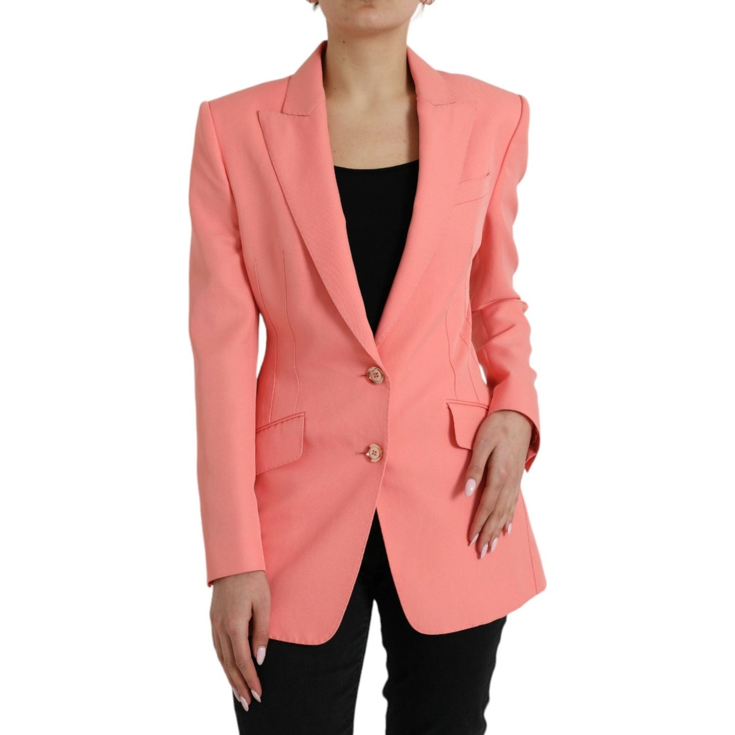 Dolce & Gabbana Pink Polyester Single Breasted Blazer Jacket