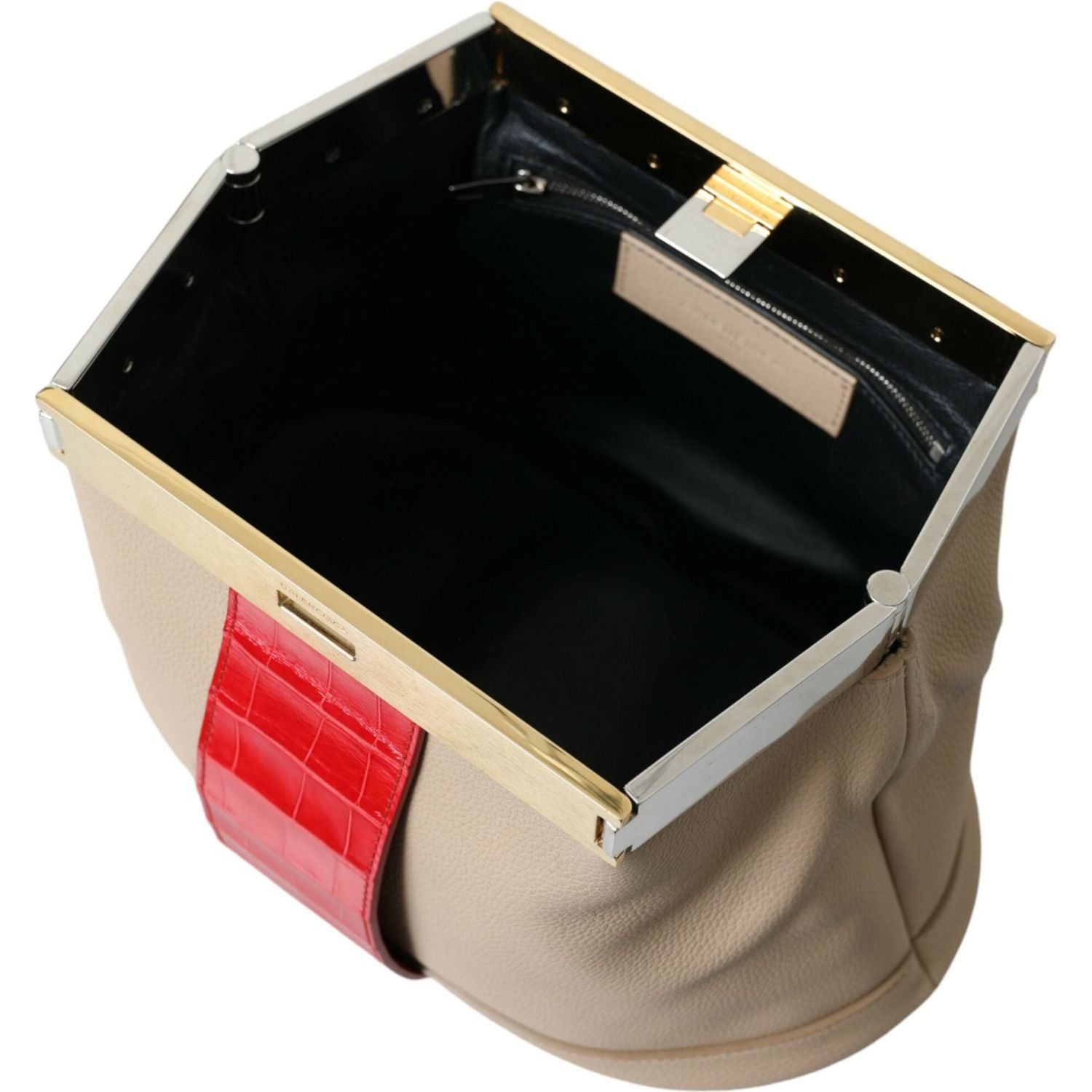 双色异域皮革手包