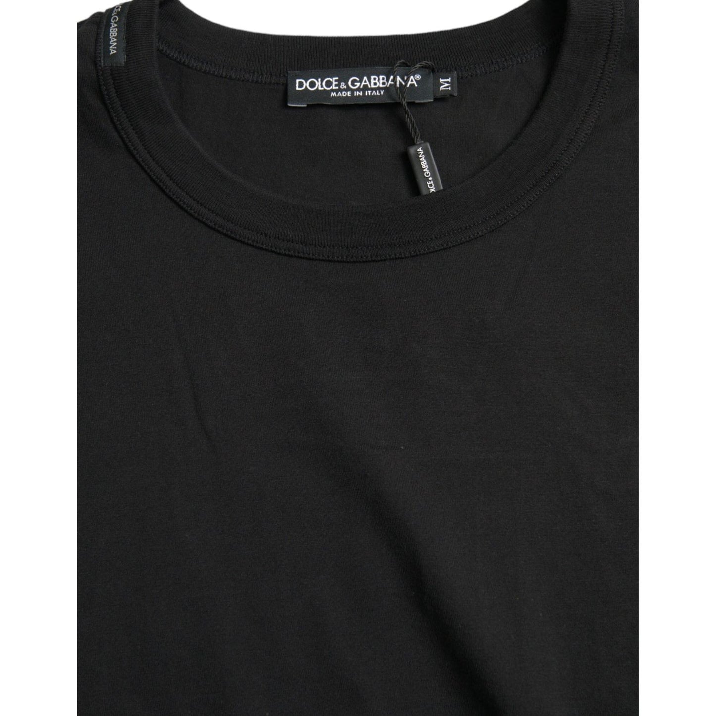 Dolce & Gabbana Black Logo Embossed Crew Neck Short Sleeves T-shirt Dolce & Gabbana