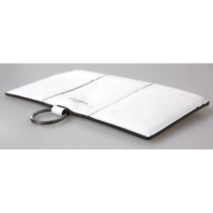Dolce & Gabbana White Calfskin Leather Large Crossbody Card Holder Wallet