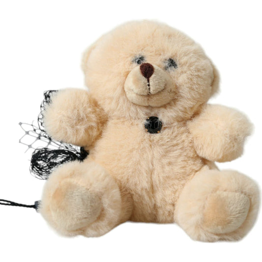 Dolce & Gabbana Beige Teddy Bear Mesh Net Band Hair Clip Dolce & Gabbana