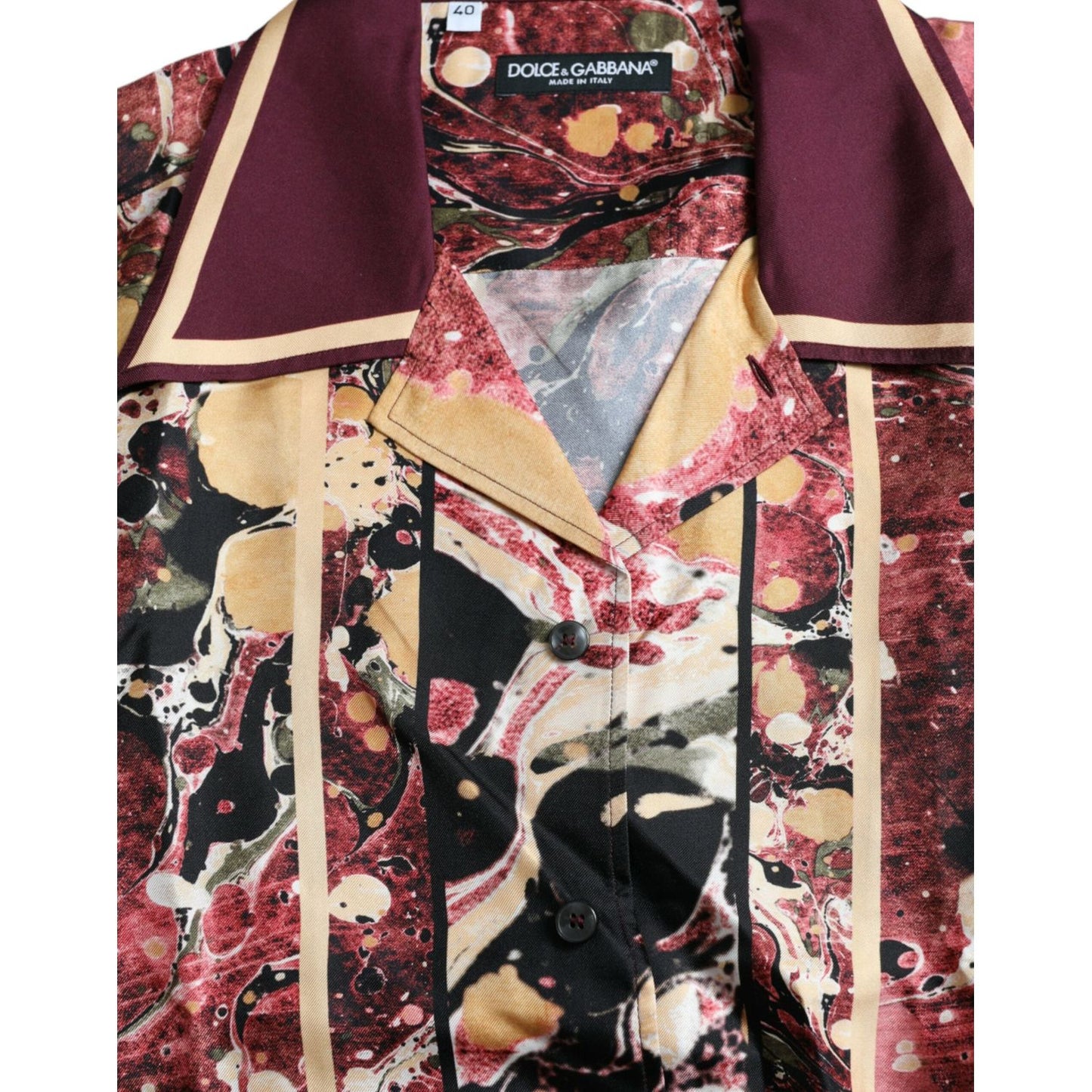 Dolce & Gabbana Multicolor Button Down Silk Shirt Dolce & Gabbana