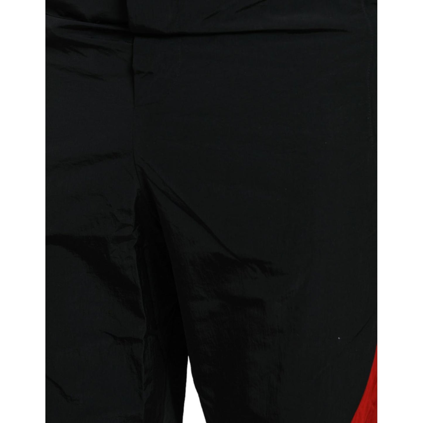 Dolce & Gabbana Black Red Leopard Print Nylon Jogger Pants Dolce & Gabbana