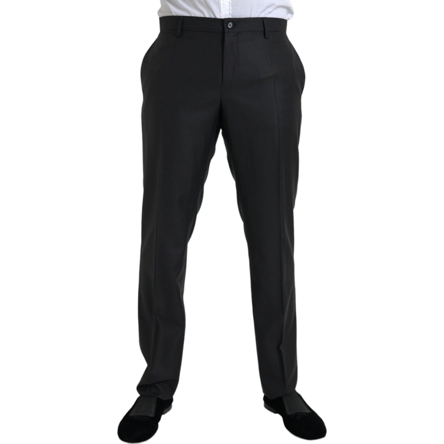 Dolce & Gabbana Black Wool Silk Skinny Dress Pants Dolce & Gabbana