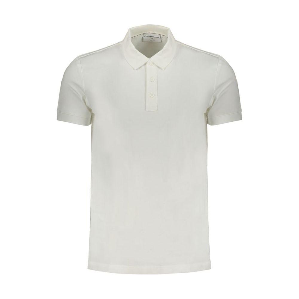 Calvin Klein White Cotton Polo Shirt Calvin Klein