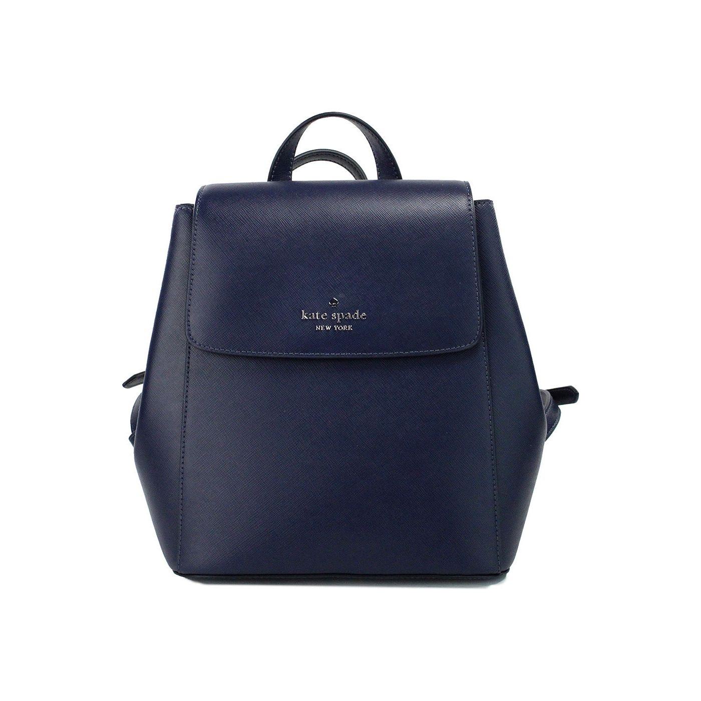 Kate Spade Madison Navy Saffiano Leather Medium Flap Shoulder Backpack Bag Kate Spade Dark Slate Gray