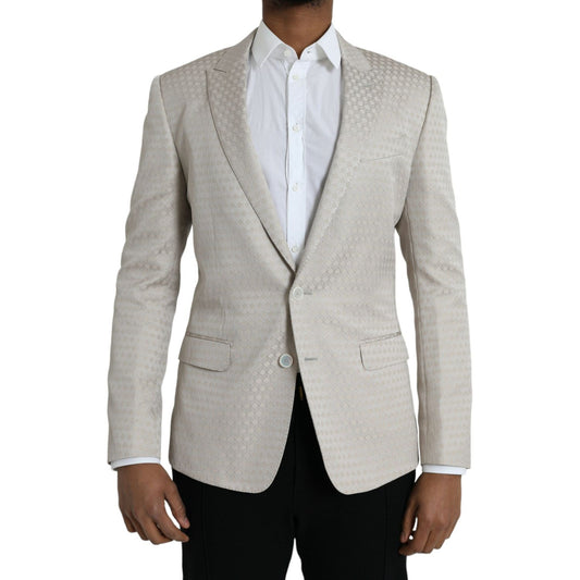 Dolce & Gabbana Beige MARTINI Single Breasted Coat Blazer Dolce & Gabbana