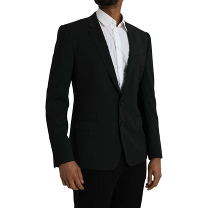 Dolce & Gabbana Blue MARTINI Shawl Single Breasted Blazer