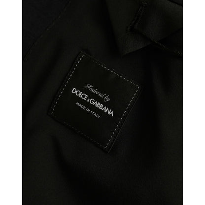 Dolce & Gabbana Black Wool Notch Single Breasted Coat Blazer