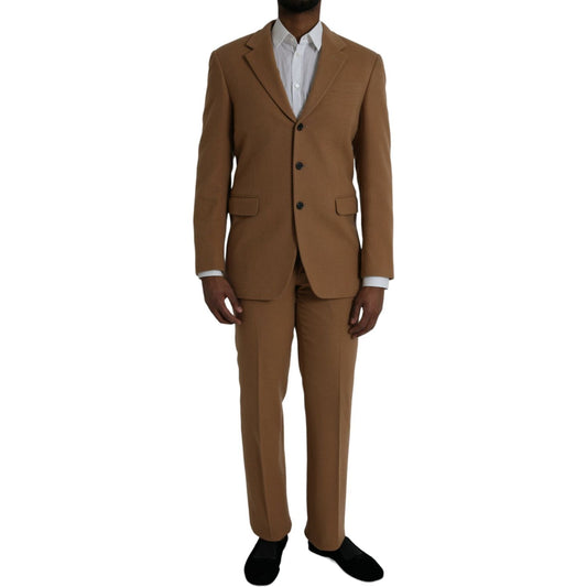 Prada Brown Cashmere 2 Piece Single Breasted Suit Prada