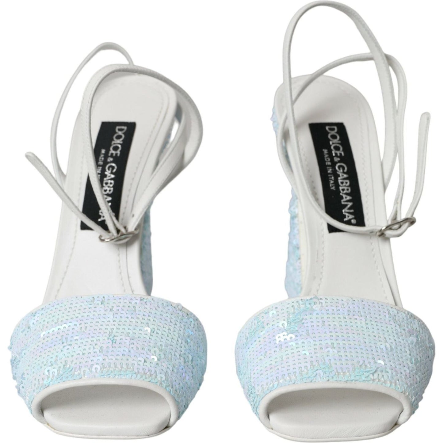 Dolce & Gabbana Light Blue Sequin Ankle Strap Sandals Shoes Dolce & Gabbana