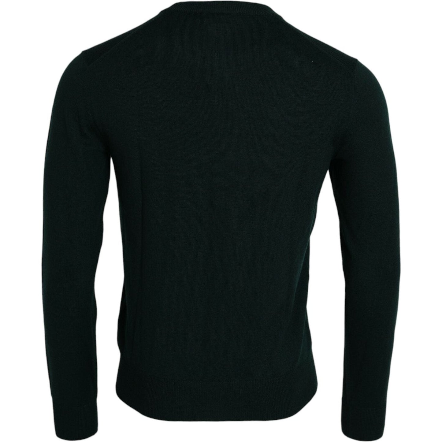 Dolce & Gabbana Dark Green Crown Crew Neck Pullover Sweater Dolce & Gabbana