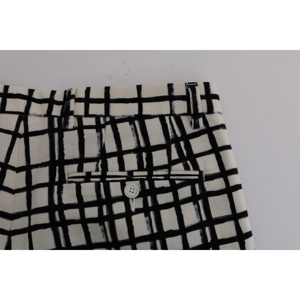 优雅条纹棉麻短裤