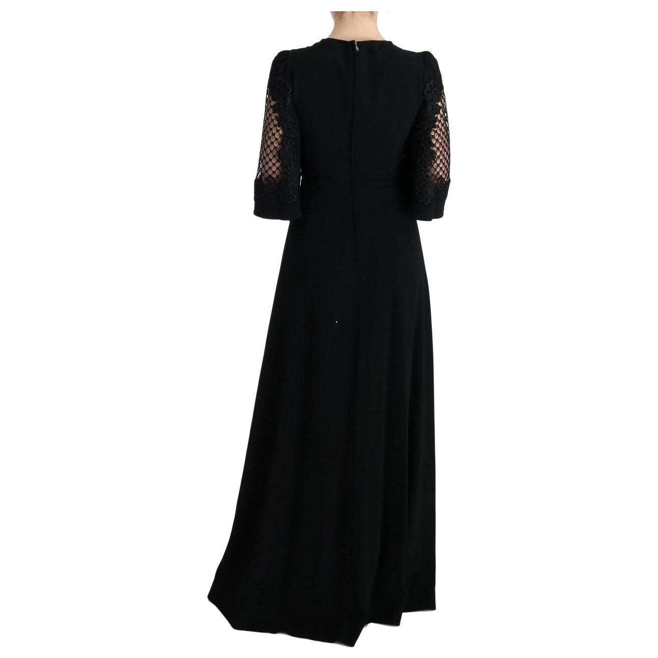 Dolce & Gabbana Black Stretch Shift Long Maxi Dress