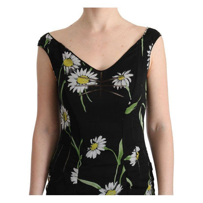 Dolce & Gabbana Sunflower Silk Stretch Sheath Dress