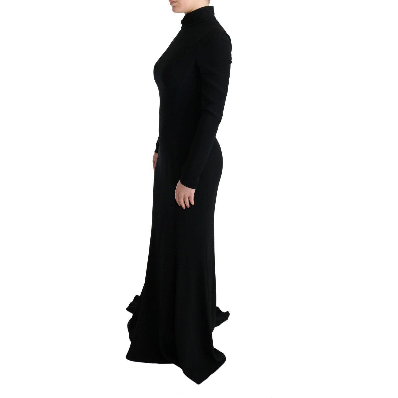 Dolce & Gabbana Black Stretch Long Gown Sheath Dress