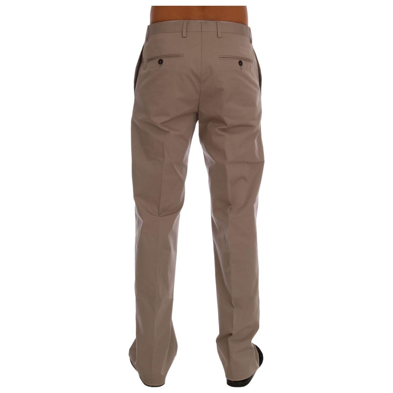 Dolce & Gabbana Beige Cotton Stretch Chinos Pants
