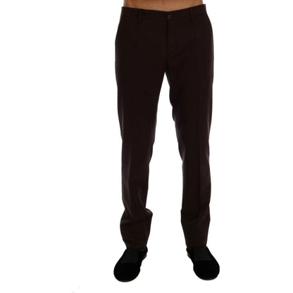 Dolce & Gabbana Purple Wool Stretch Formal Pants 1728,3% Elastan,67345645728,Casual Pants - Pants - Clothing,Clothing,Dolce & Gabbana,IT44 | XS,Jeans & Pants - Men - Clothing,Material: 97% Wool,Men,Men - Clothing,New with tags,Pants - Clothing,Purple