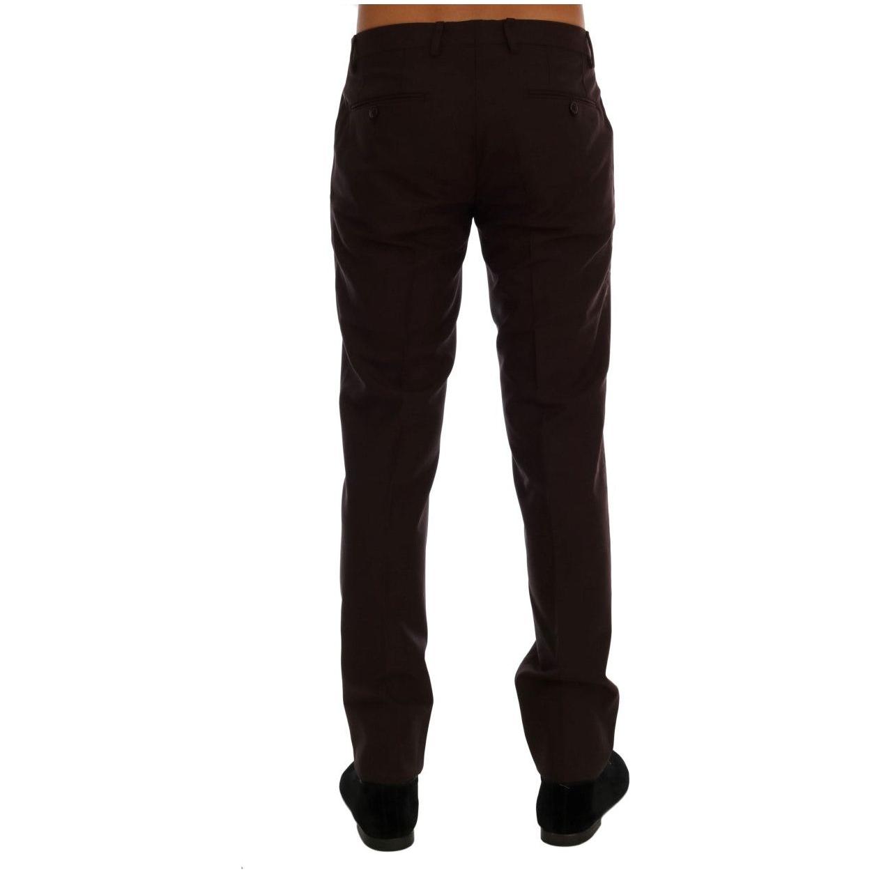 Dolce & Gabbana Purple Wool Stretch Formal Pants 1728,3% Elastan,67345645728,Casual Pants - Pants - Clothing,Clothing,Dolce & Gabbana,IT44 | XS,Jeans & Pants - Men - Clothing,Material: 97% Wool,Men,Men - Clothing,New with tags,Pants - Clothing,Purple