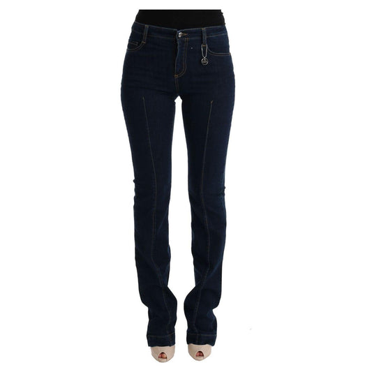 Costume National Blue Cotton Bootcut Flared Jeans Costume National
