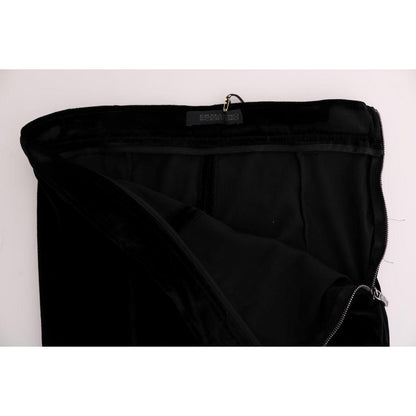 Ermanno Scervino Black Velvet Slim Fit Pants