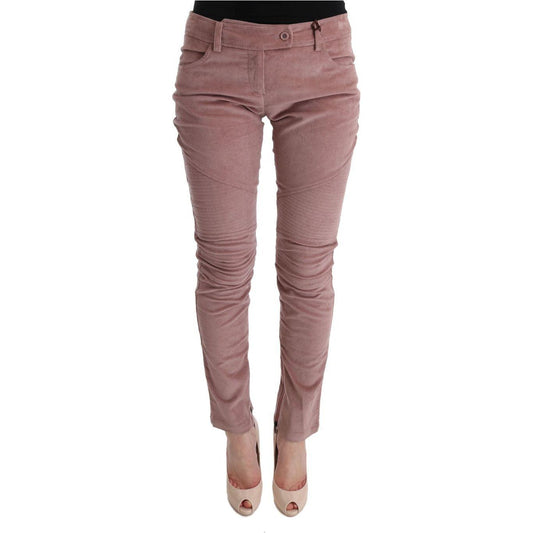 Ermanno Scervino Pink Velvet Cropped Casual Pants Ermanno Scervino