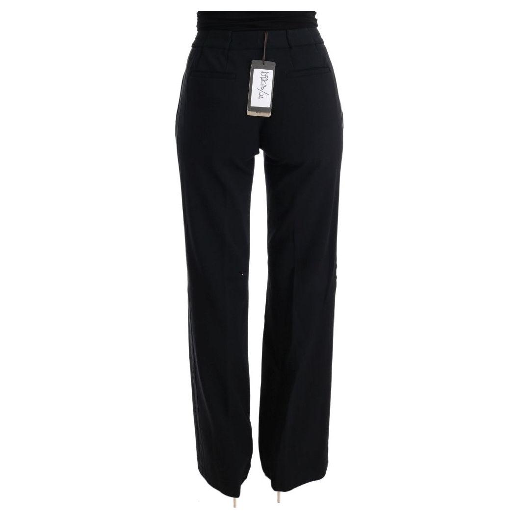 Ermanno Scervino Black Viscose Flare Bootcut Pants