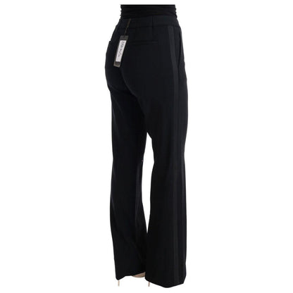 Ermanno Scervino Black Viscose Flare Bootcut Pants Ermanno Scervino
