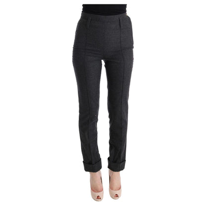Ermanno Scervino Gray Virgin Wool Skinny Casual Pants