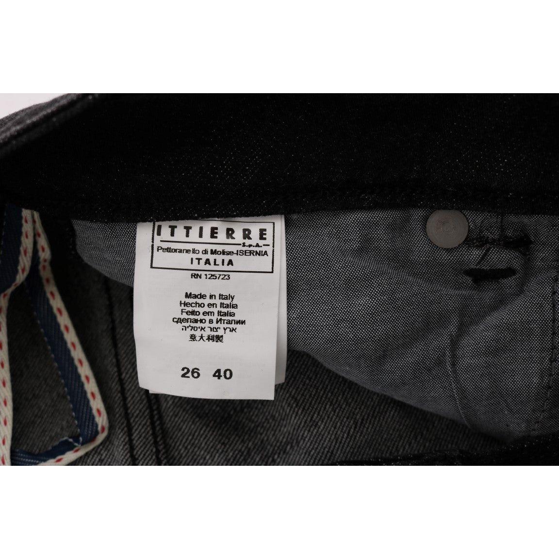 Acht Black Denim Cotton Bottoms Slim Fit Jeans Acht