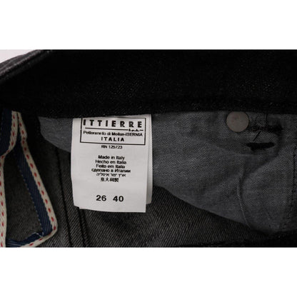 Acht Black Denim Cotton Bottoms Slim Fit Jeans Acht