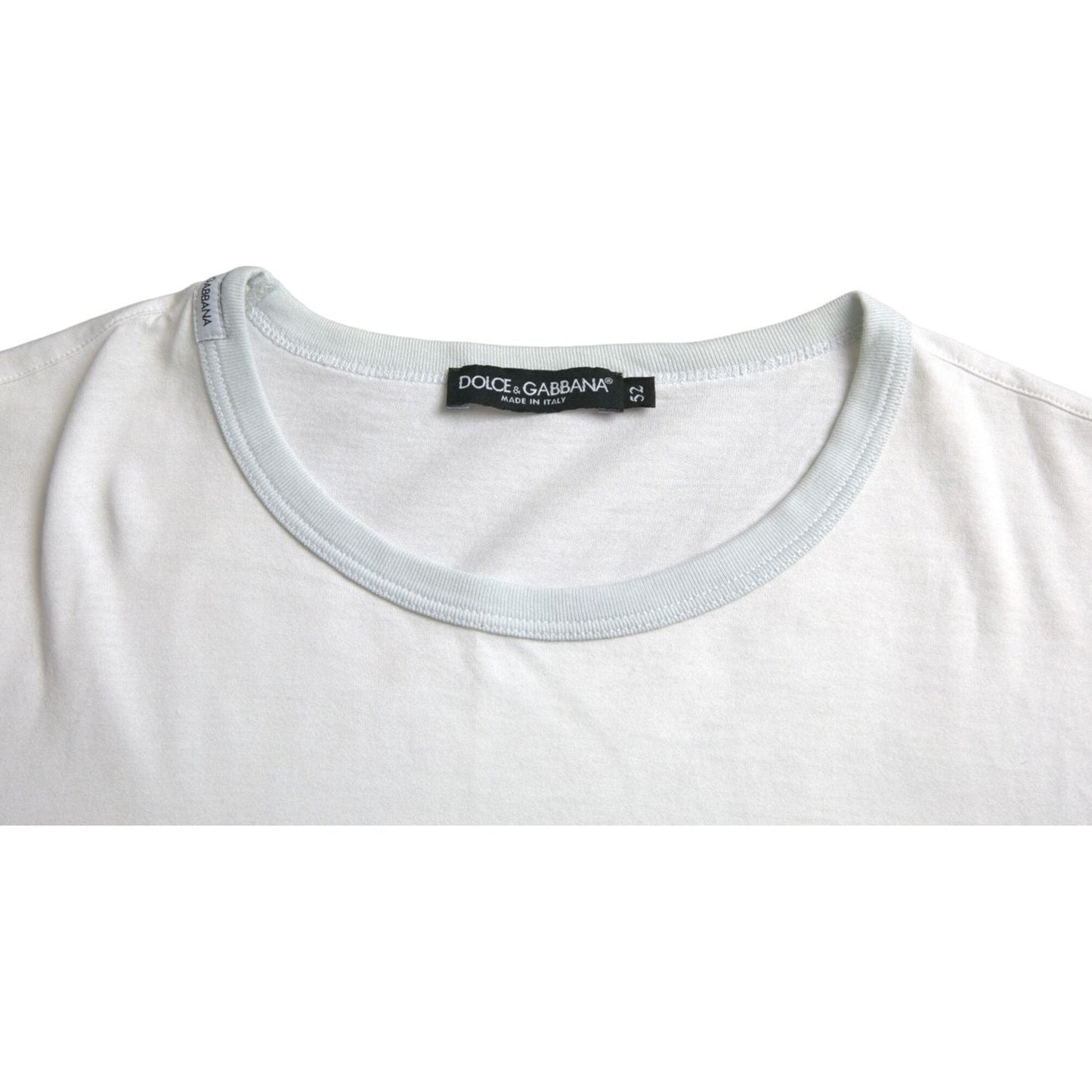 Dolce & Gabbana White Cotton Round Neck Short Sleeve T-shirt Dolce & Gabbana