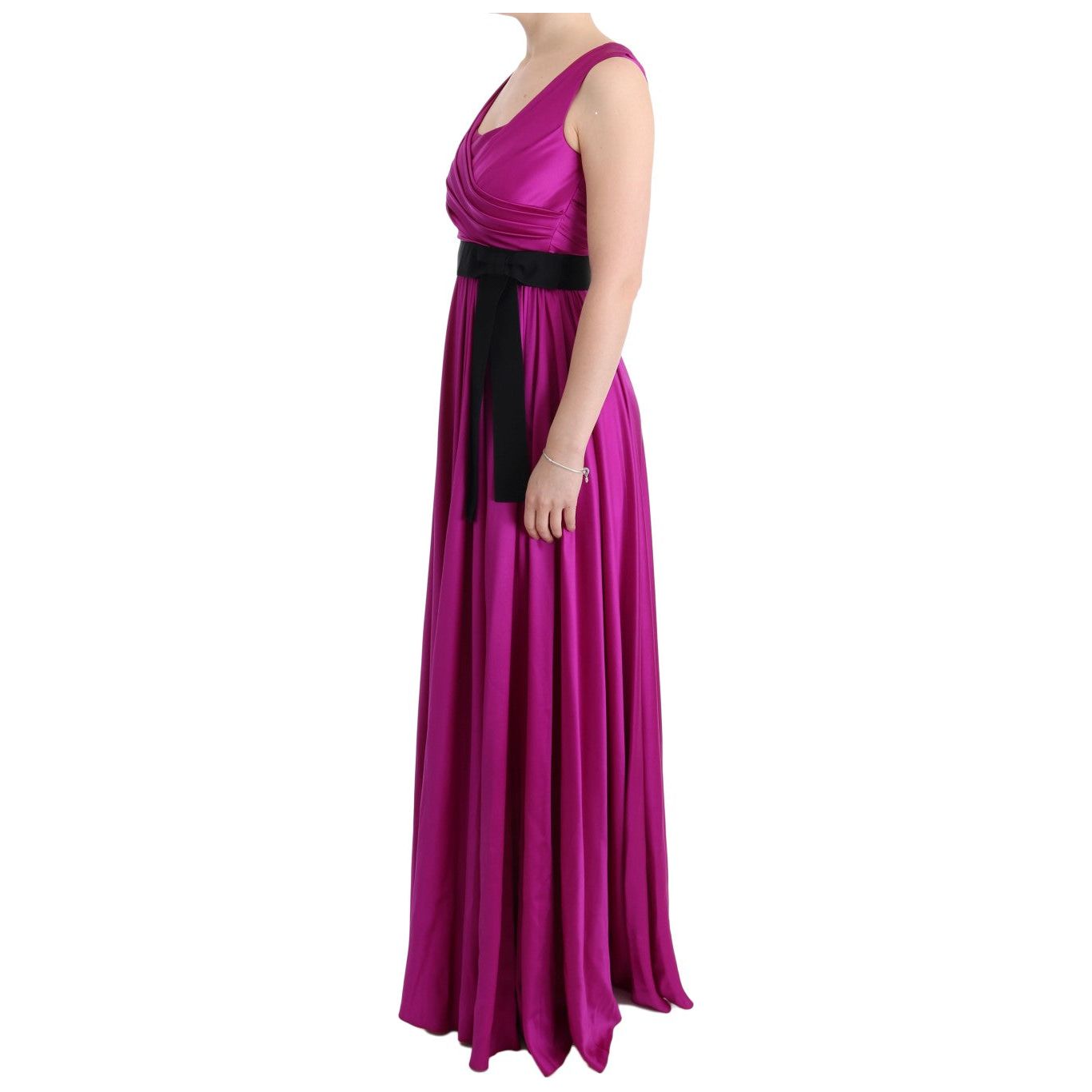 Elegant Pink Silk Gown Dress Dolce & Gabbana