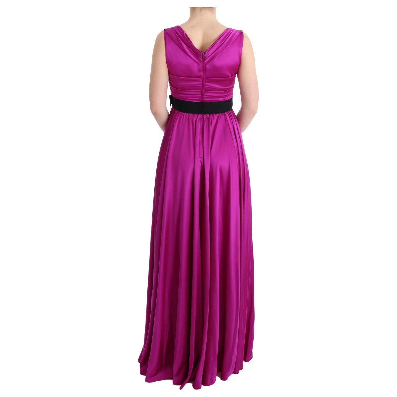 Elegant Pink Silk Gown Dress Dolce & Gabbana