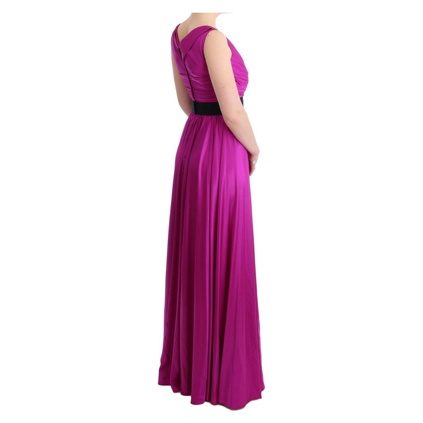 Dolce & Gabbana Pink Silk Stretch Shift Long Dress
