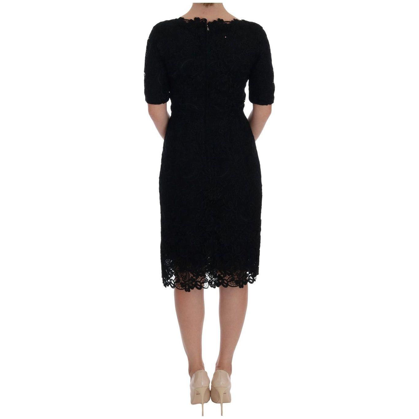 Dolce & Gabbana Elegant Black Knee-Length Sheath Dress Dolce & Gabbana