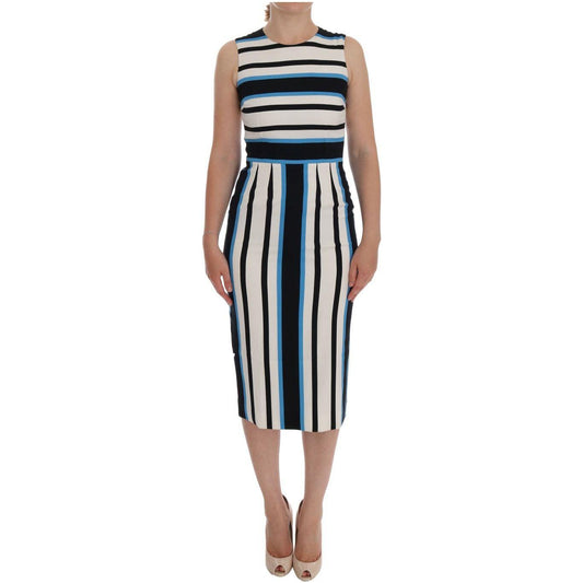 Dolce & Gabbana Chic Striped Silk Sheath Dress Dolce & Gabbana