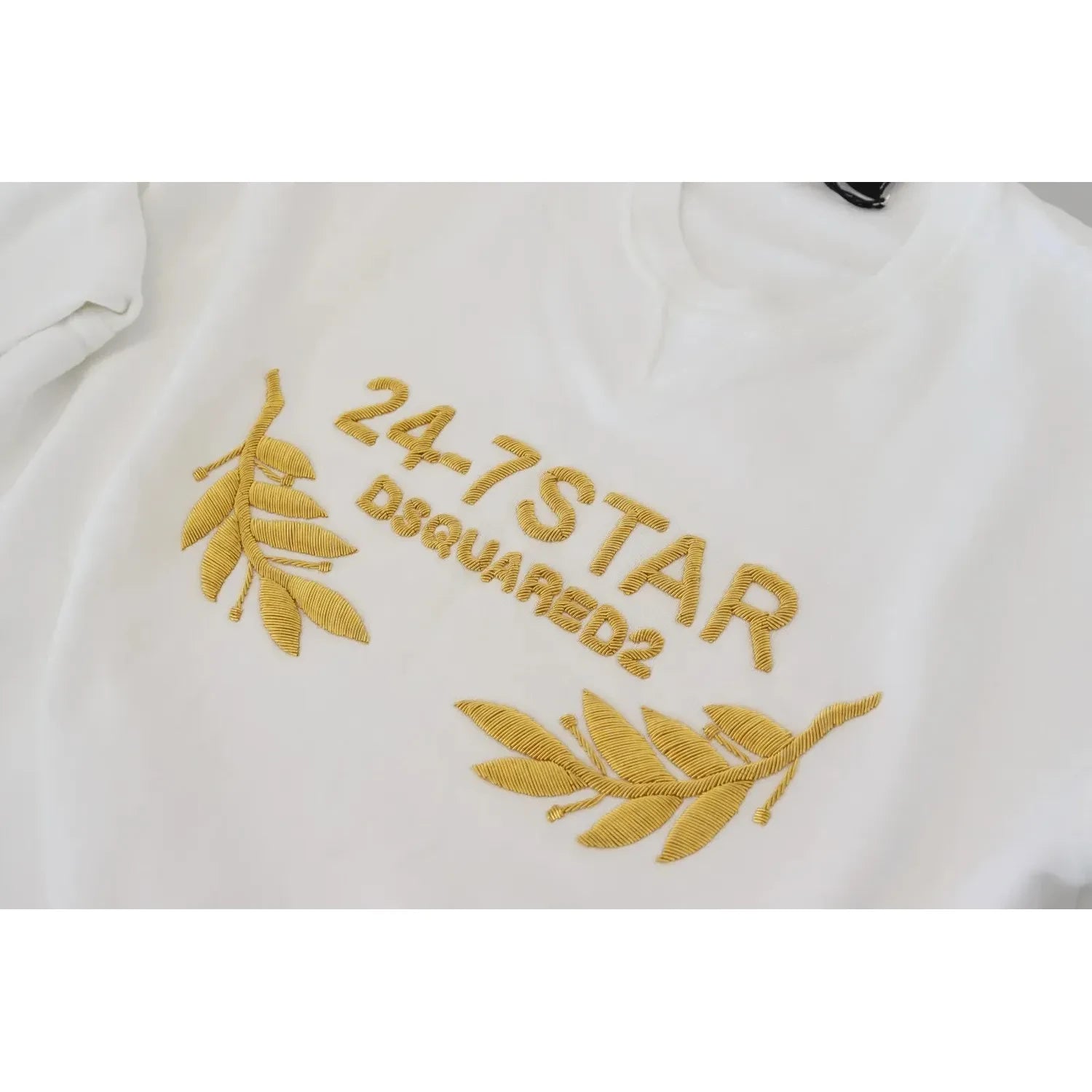 白色刺绣圆领运动衫