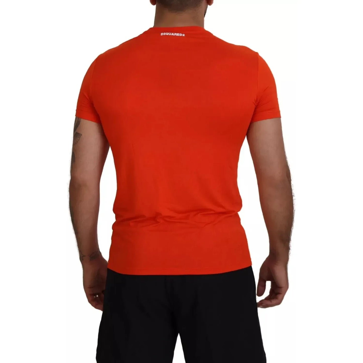 Dsquared² Orange Modal Short Sleeves Crewneck T-shirt Dsquared²