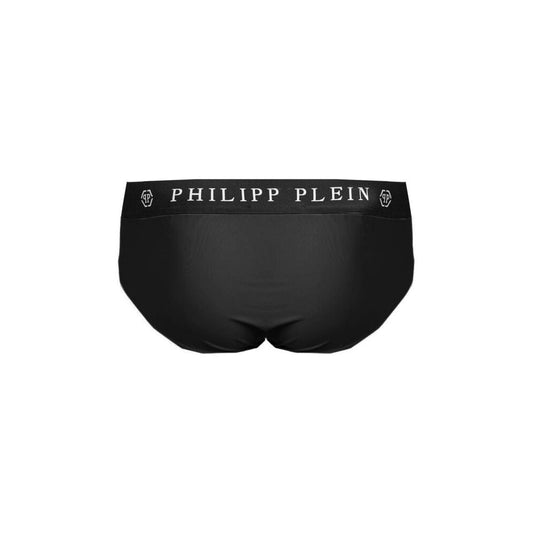 Philipp Plein Sleek Nylon Swim Briefs with Iconic Logo Detail Philipp Plein