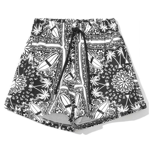 Comme Des Fuckdown Chic Monochrome Palms Cotton Shorts Comme Des Fuckdown