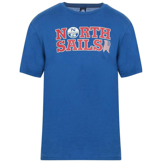 North Sails Ocean Blue Cotton Tee with Signature Chest Logo North Sails