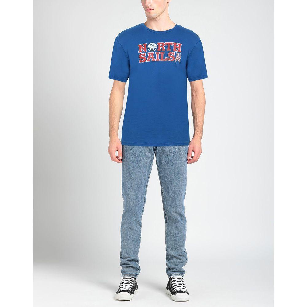 North Sails Ocean Blue Cotton Tee with Signature Chest Logo North Sails