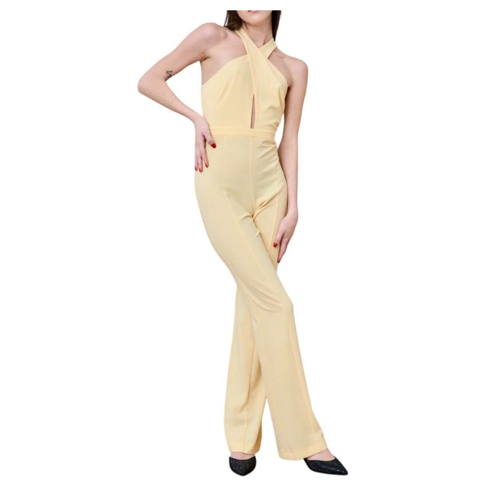 Patrizia Pepe Radiant Canary Yellow Stretch Jumpsuit Dress Patrizia Pepe