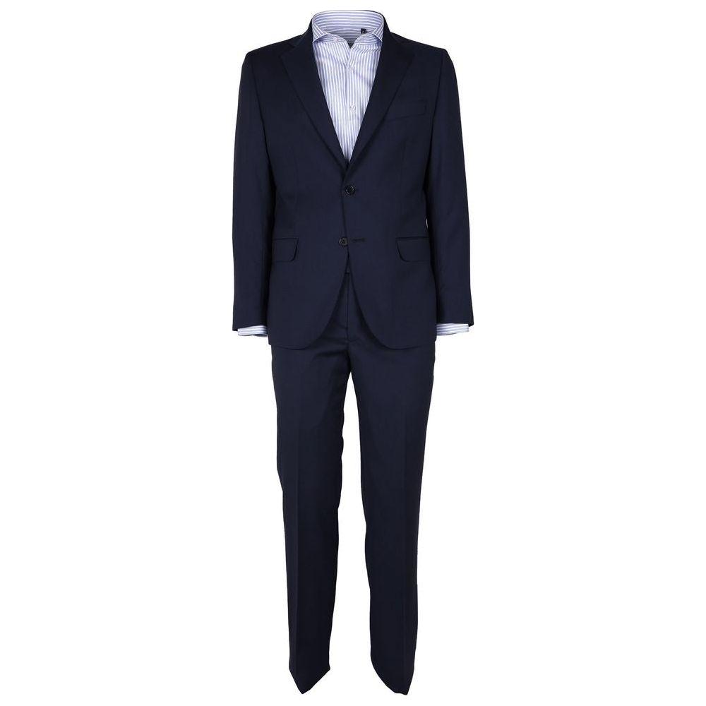 Made in Italy Blue Virgin Wool Mens Suit Made in Italy