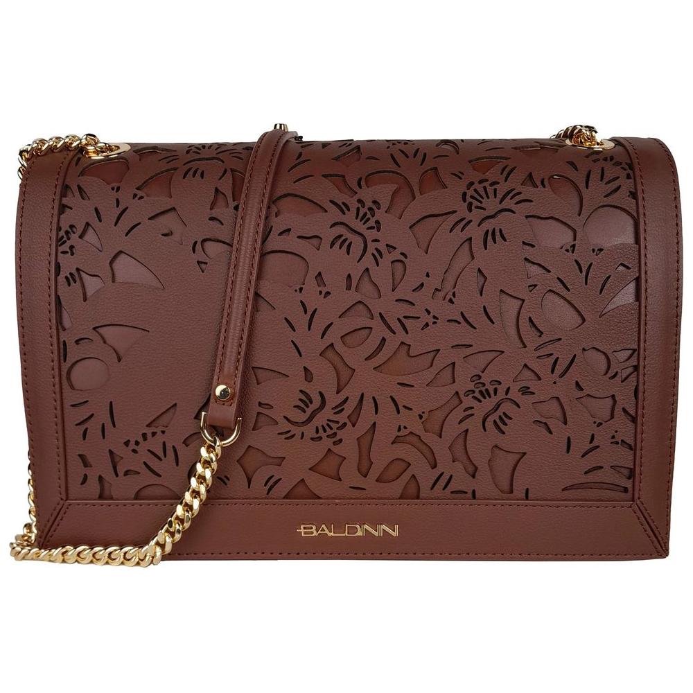 Baldinini Trend Elegant Floral Leather Shoulder Bag Baldinini Trend